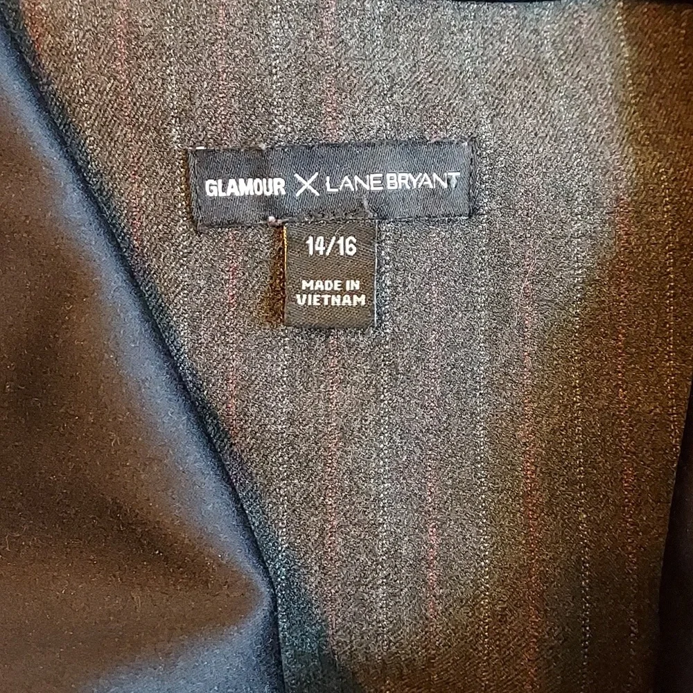 Glamour x Lane Bryant charcoal pinstripe duster jacket sz 14/16 14 16 - Picture 4 of 6